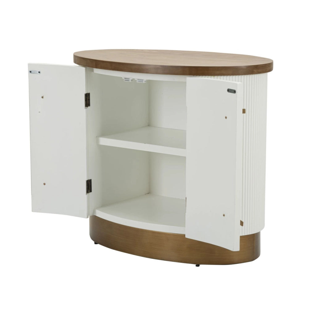 Credenza VKH28, Bianco, MDF, 79x48x67 cm