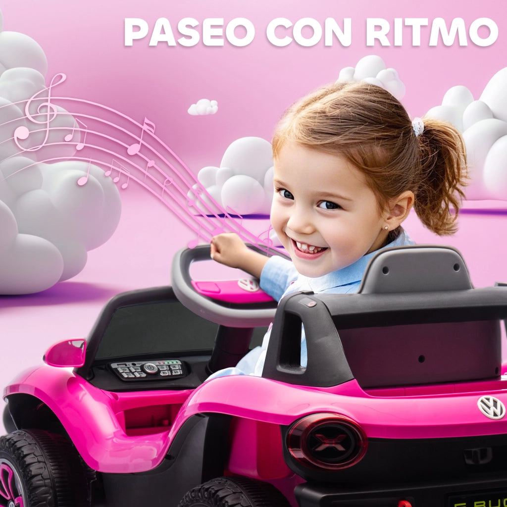 Automobile Bambini Volkswagen E-Buggy 12V con Telecomando ¨C zephmum ¨C Rosa