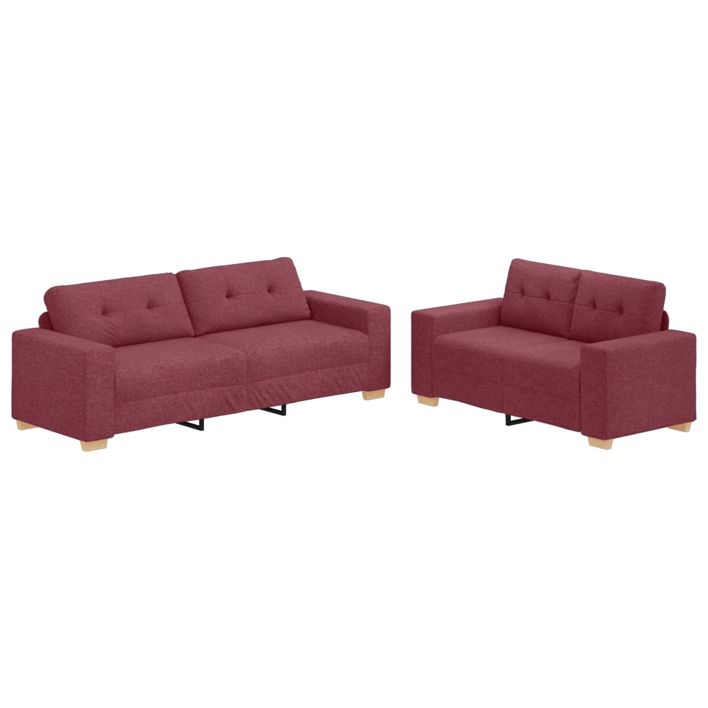 Set di divani 2 pcs Rosso Vino Tessuto 3324713