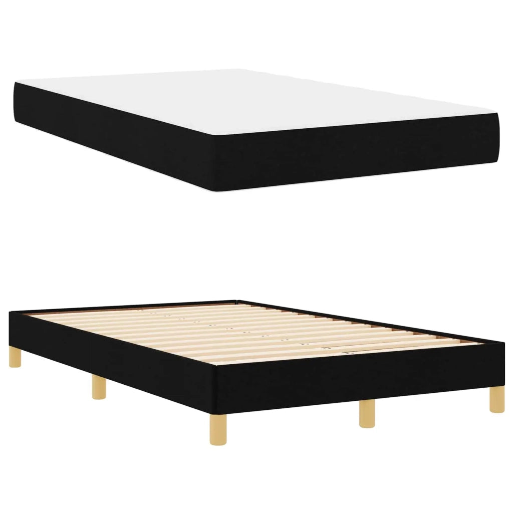 Letto a molle con materasso Nero 120 x 200 cm Tessuto