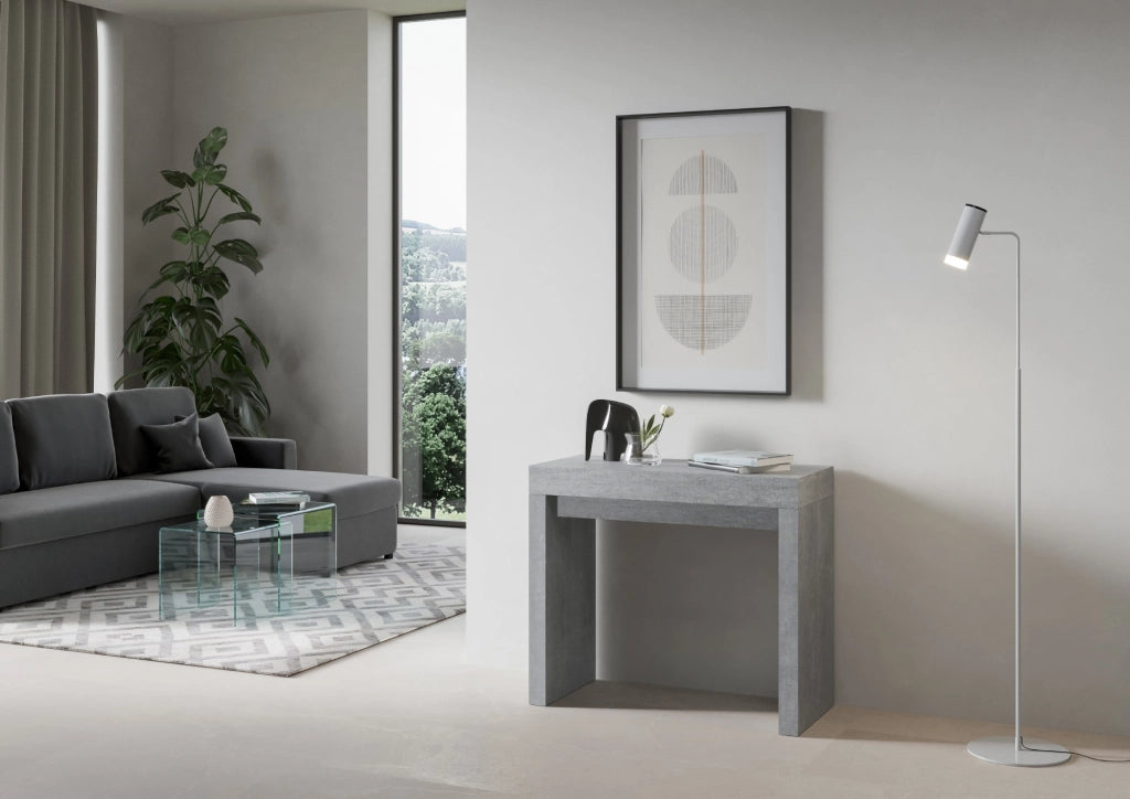 Consolle allungabile 90x40/196 cm Roxel Small Cemento