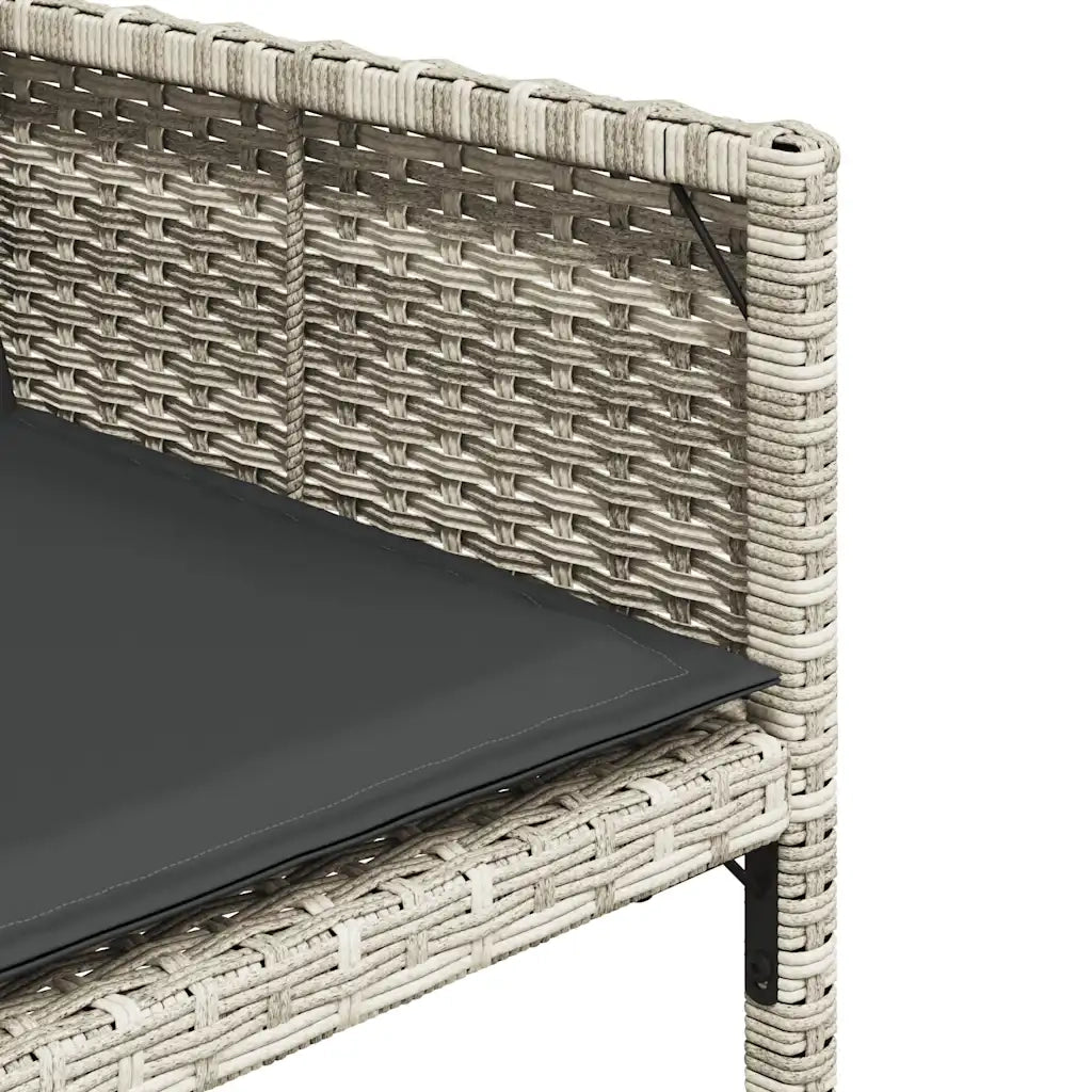 Set Pranzo da Giardino 9pz con Cuscini Grigio Chiaro Polyrattan 3278086