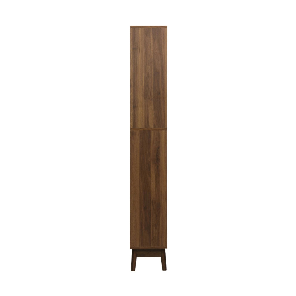 Colonna di stoccaggio decorativa in legno con 3 ripiani e 2 cassetti,