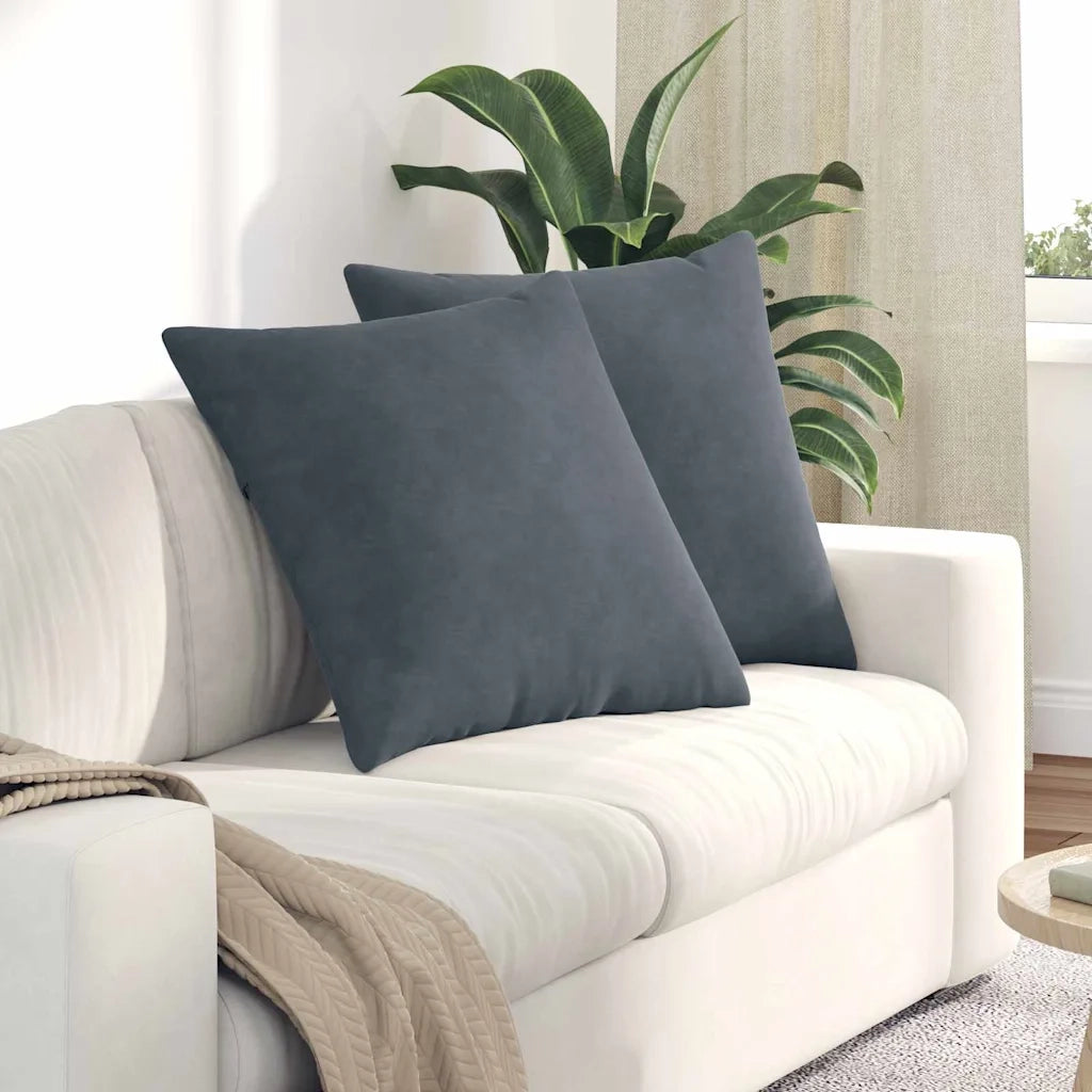 Cuscini da Divano 2 pz-Set di 2 Cuscini per Sofa Grigio scuro 80 x 80 cm 895487
