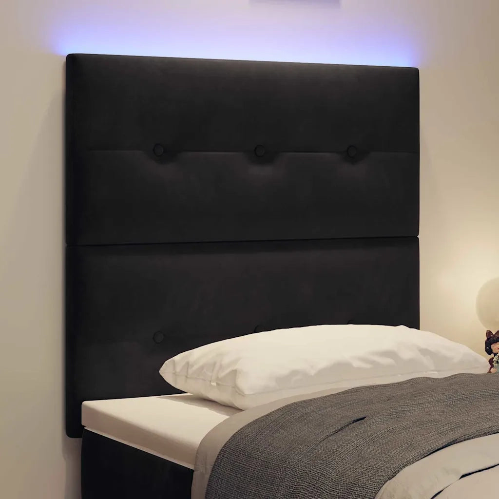 Testiera LED con strisce LED Nero 100 cm Velluto 3338419
