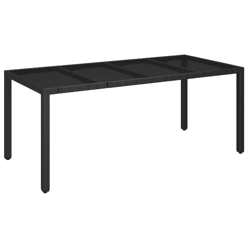 Set da Pranzo da Giardino 7 pz Nero con Cuscini in Polyrattan 3213073