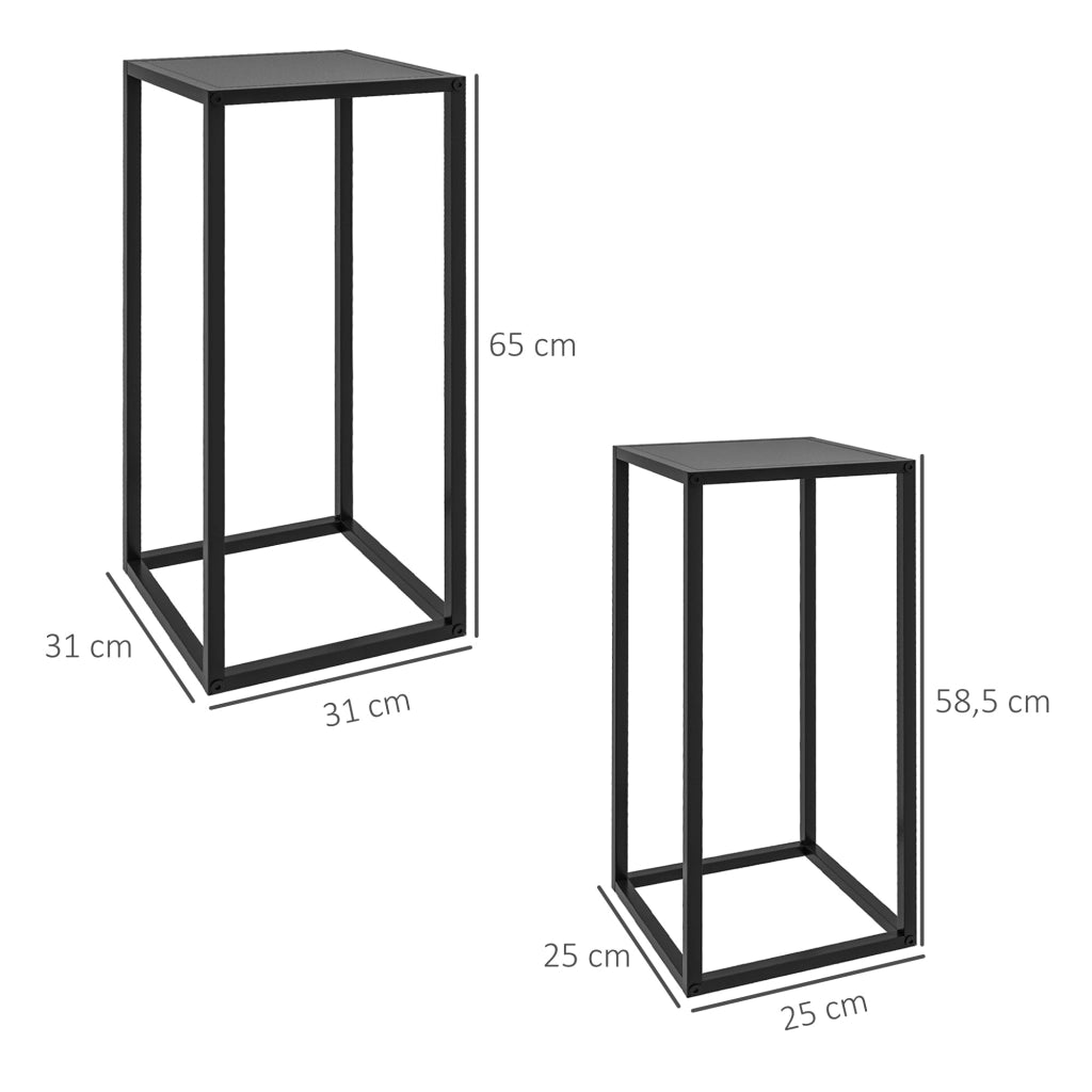 Tavolino da caff¨¨ ¨C Minimal ¨C Nero, Metallo, 58,5/65cm