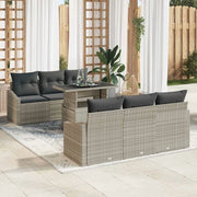 Set Divano da Giardino 7 pcs Grigio chiaro polyrattan 3348928