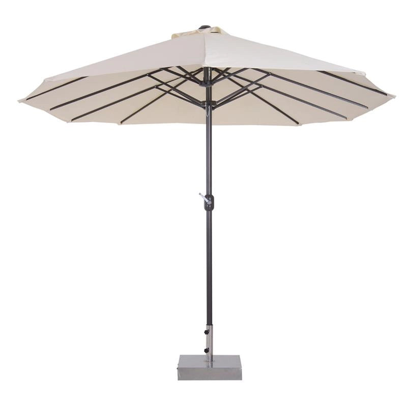 OMBRELLONE CON DOPPIO TETTUCCIO DA ESTERNI 460 X 270 X 240 BEIGE E MARRONE