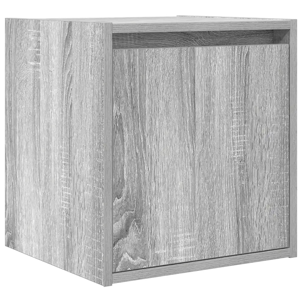 Comodino a Muro-Tavolino da notte sospeso Grigio Sonoma 38x34x40 cm 866197