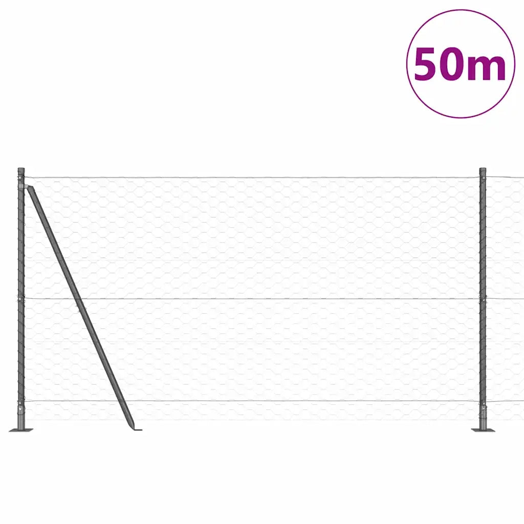 Palo della recinzione Grigio 50 x 1,2 m (maglia da 50 mm)