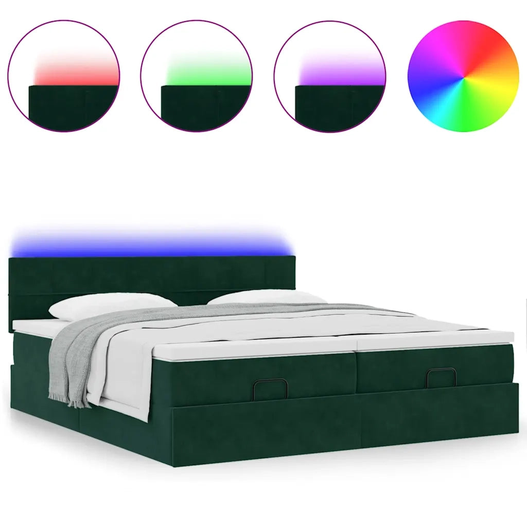 Struttura Letto Pouf con Materassi 200x200 cm Velluto 3312932
