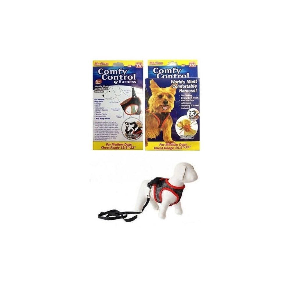 Trade Shop - Elegante Pettorina E Guinzaglio Regolabile Per Cane Comfy Control Taglia Media -