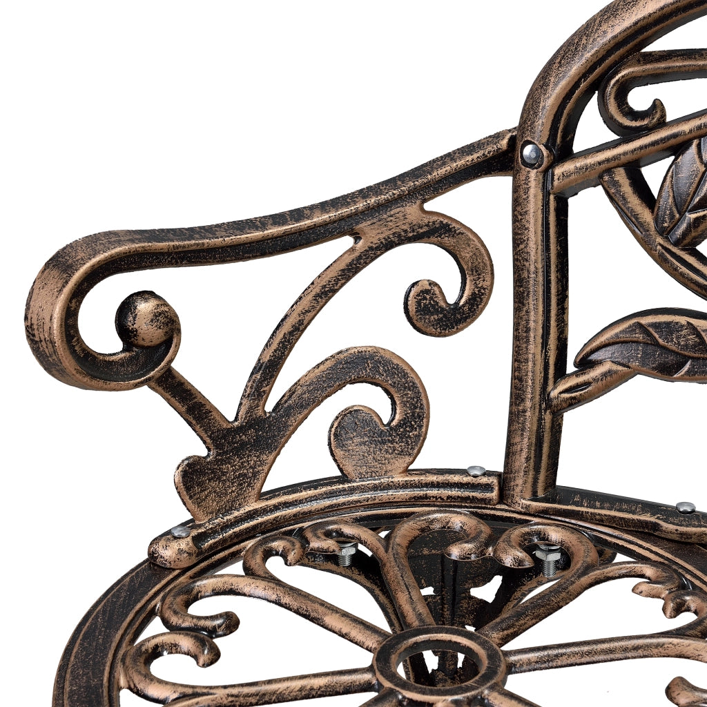 Panca da Giardino Monfalcone Panchina Decorativa con Motivi Floreali - Bronzo casa.pro