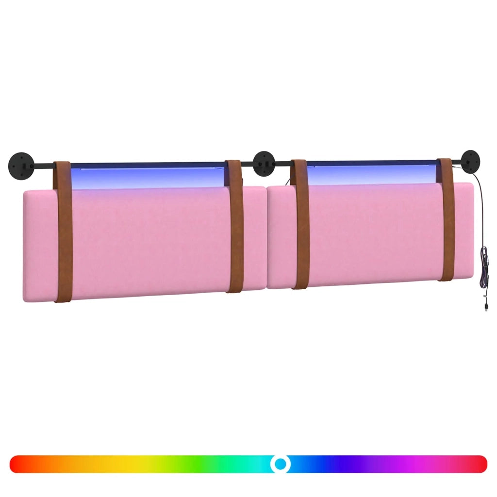 Testiera | Testata sospesa Con luce LED Rosa PU Antico