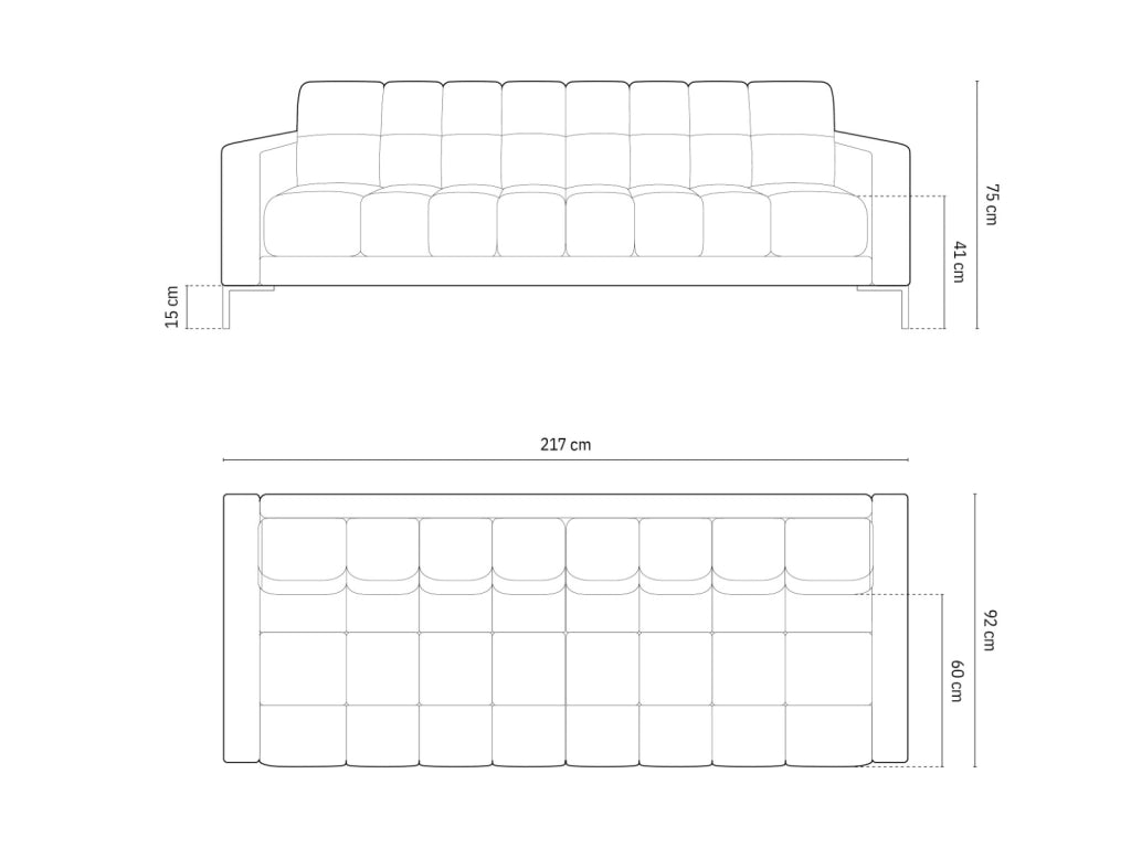 Cosmopolitan Design - Divano "Bali" 4 posti in tessuto strutturato verde 