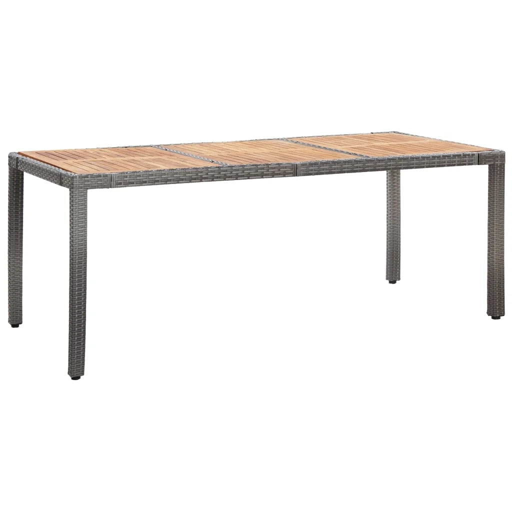 Set da pranzo da giardino da 9 pezzi e cuscini in resina intrecciata grigia 02_0014843
