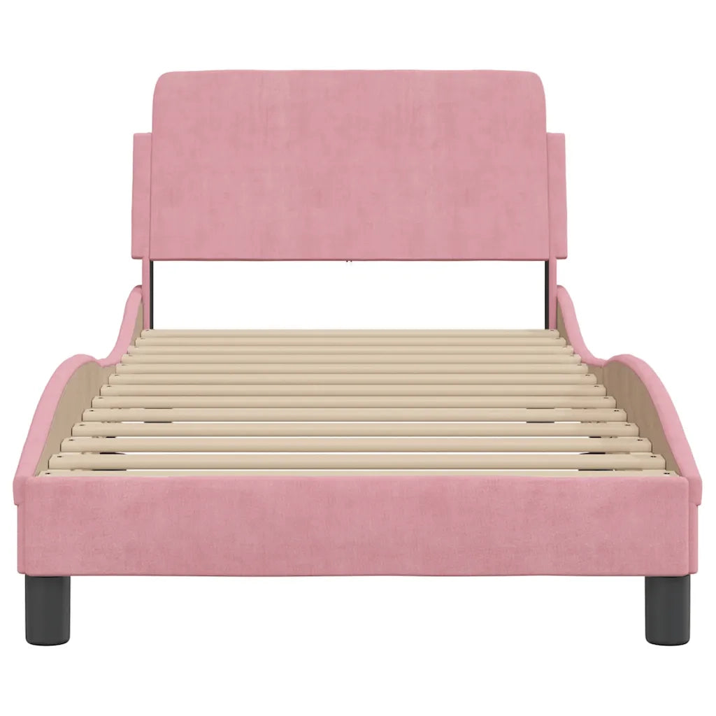 Giroletto con Testiera Dover Rosa 90x200 cm Velluto 373117