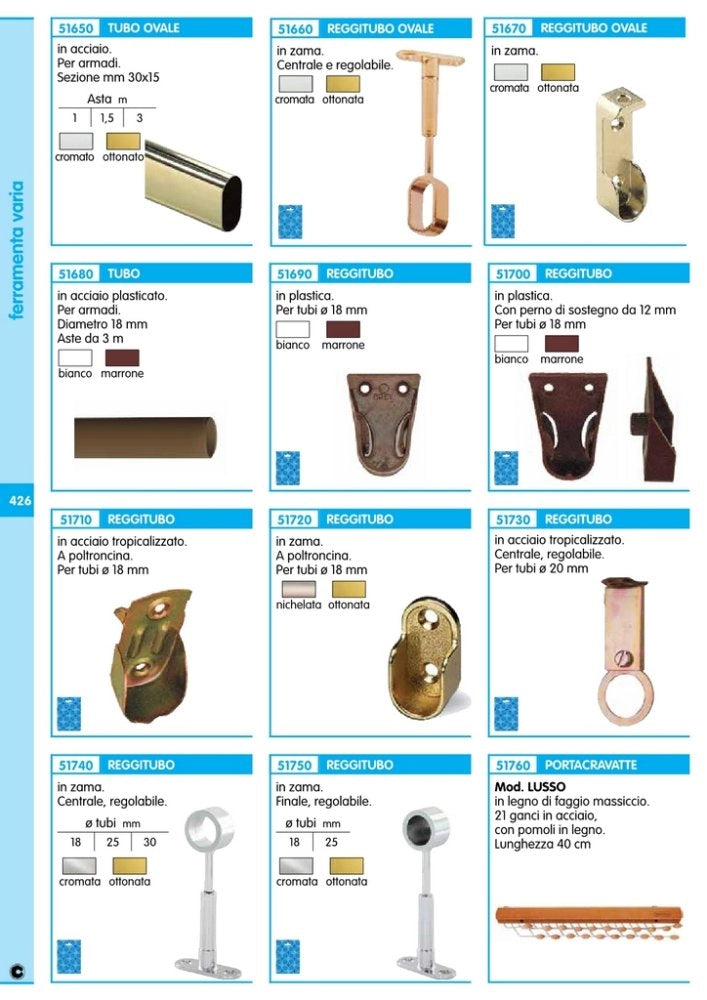 1pz tubo per armadio d. 18mmx3m marrone cod:ferx.14988