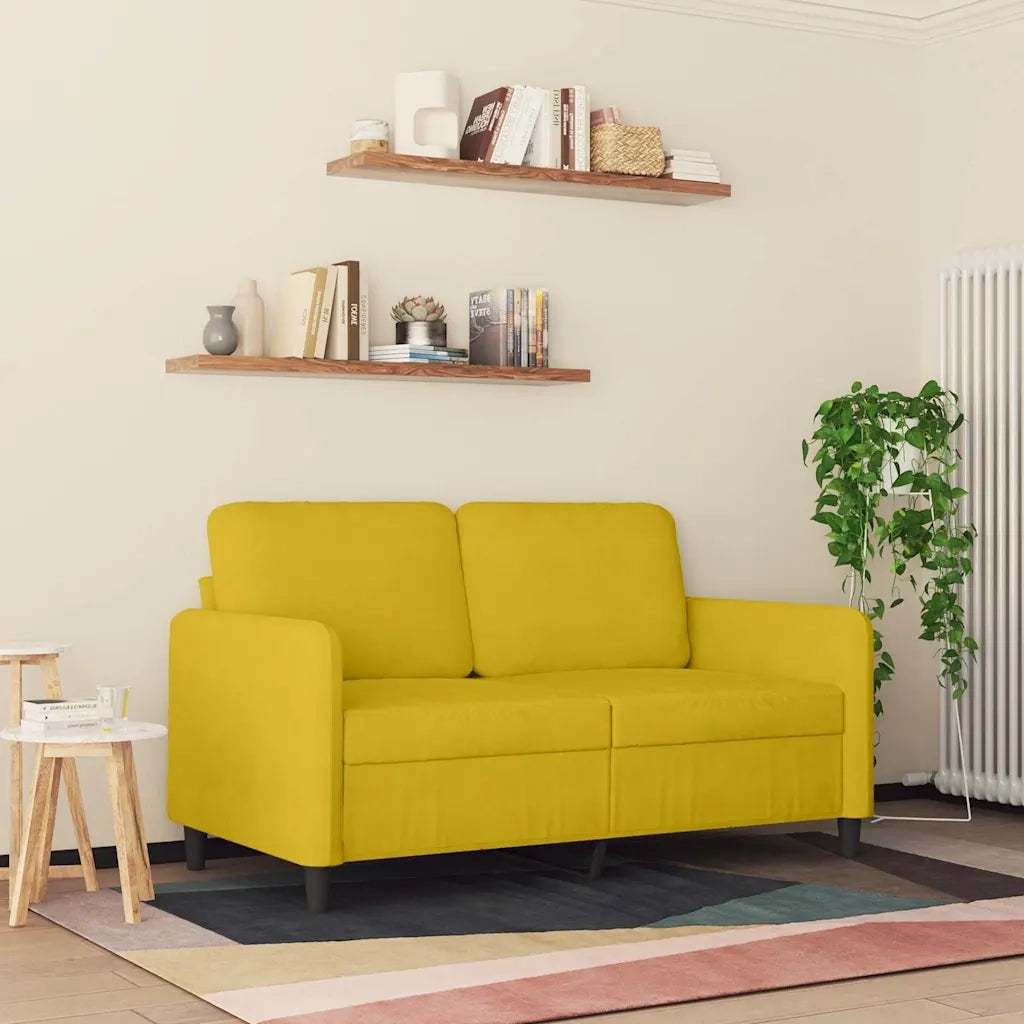 Divano a 2 Posti-Sofa 2 Posti giallo 120 cm in Velluto 162355