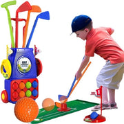 Set di golf per bambini portatile per uso interno ed esterno con montaggio e deposito