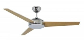 Vam Ventilatore da soffitto cromato 132 cm con regolatore da parete a 4 velocità