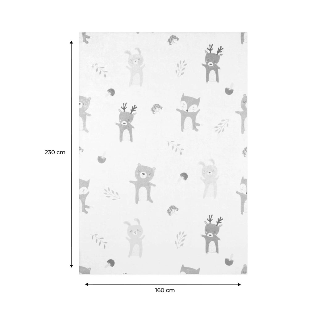 Tappeto interno per bambini bianco con stampe di animali