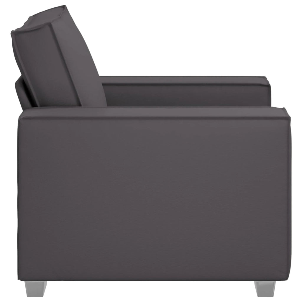 Poltrona Sofa Grigio 100 cm Pelle Sintetica 4105041