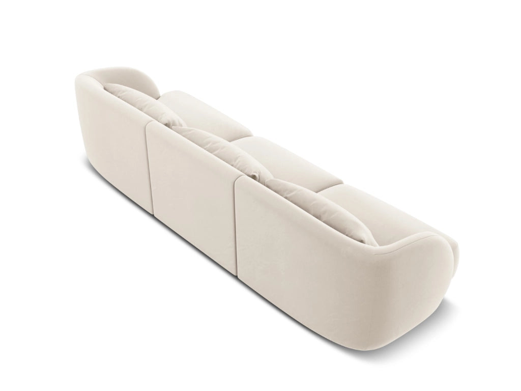 Cosmopolitan Design - Divano "Tulum" 3 posti in velluto beige chiaro 