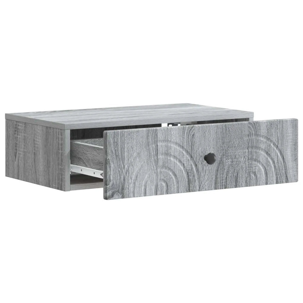Tavolino da Parete Laterale 59 x 34,5 x 17 cm Grigio Sonoma 898151