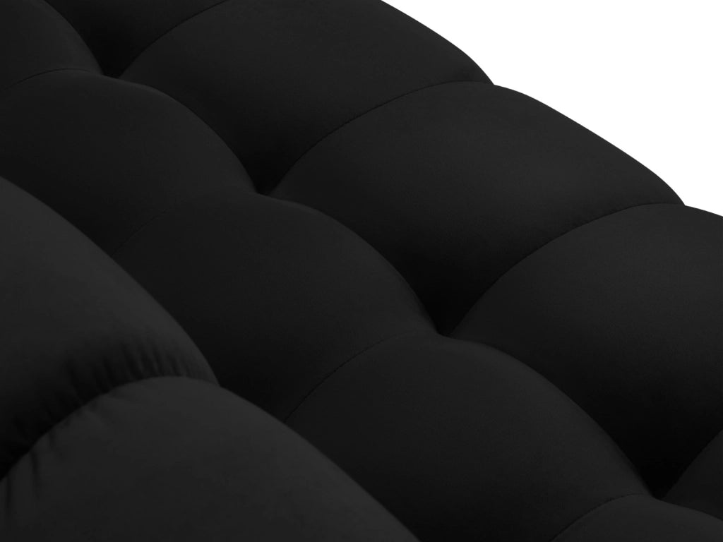 Cosmopolitan Design - Divano angolare sinistro "Bali" 5 posti in velluto nero 