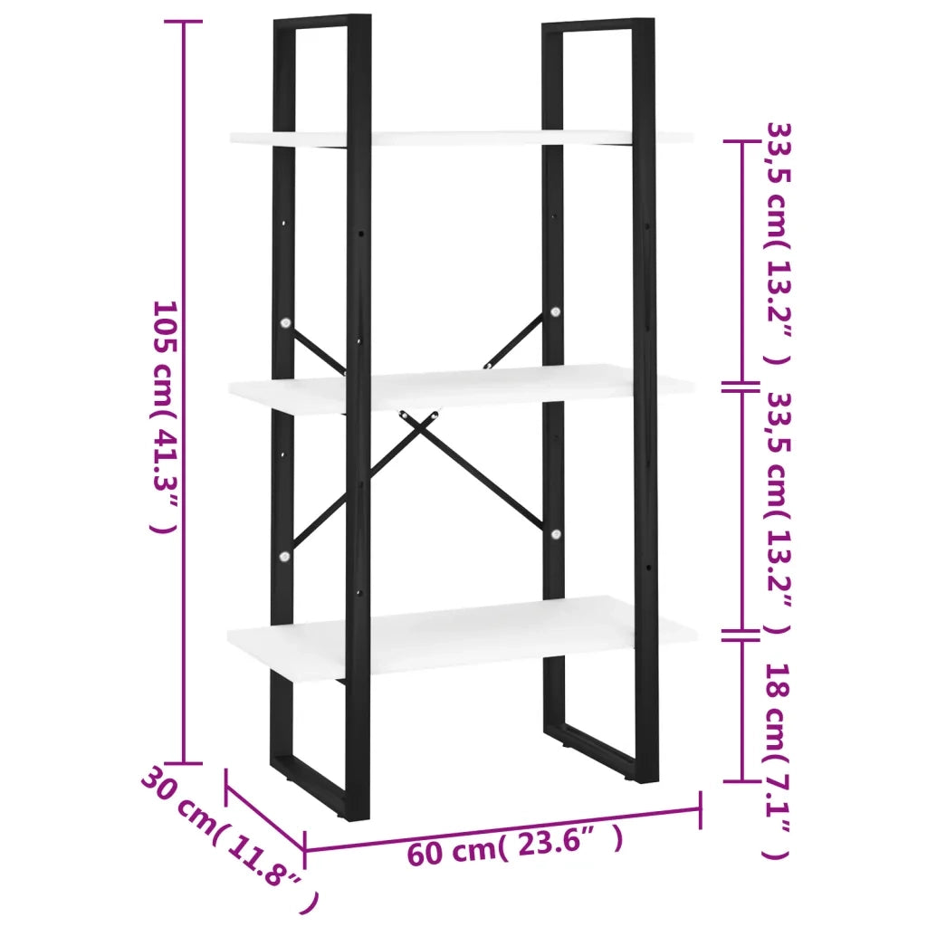 Scaffale Portaoggetti Bianco 60x30x105 cm Legno Multistrato CFW3757970