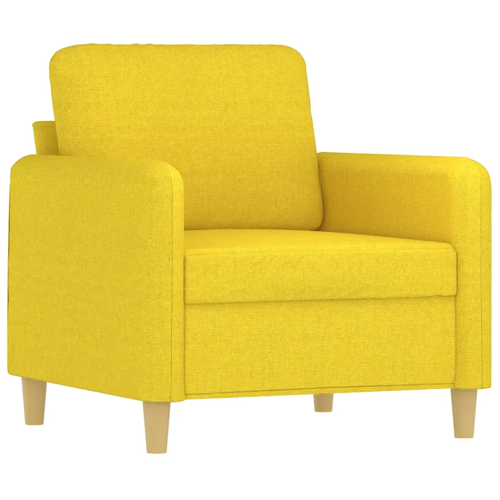 Set di Divani 3 pz con Cuscini Giallo Chiaro in Tessuto 3202075