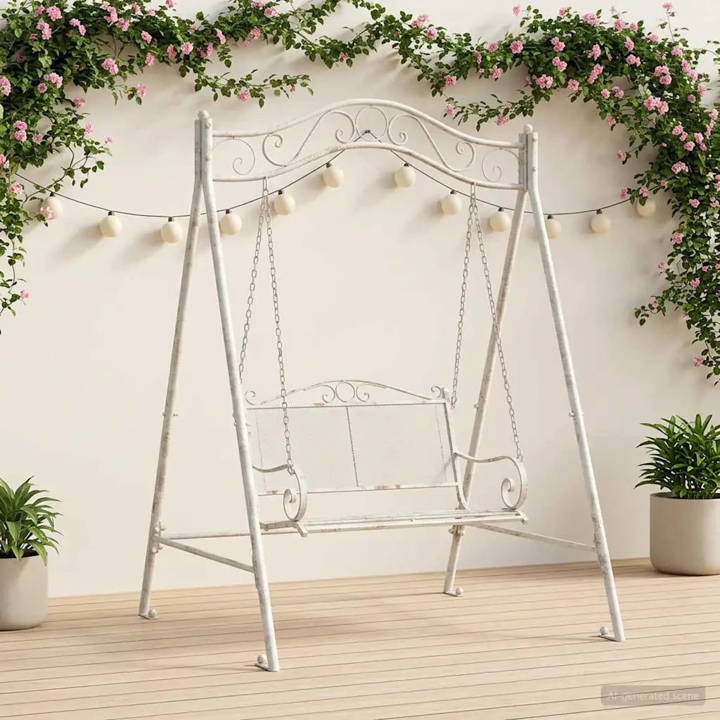 Telaio per Altalena Bianco Antico 113 x 121,5 x 168 cm Acciaio 42038701