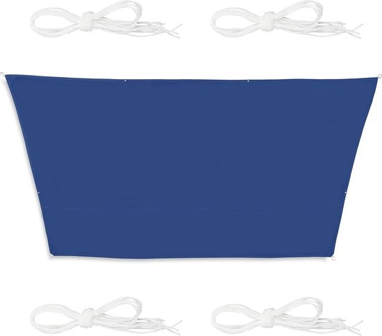 Ombrellone Acquaparato Tondo con Profilo Trapezoidale 3x4m - Giardino Terrazza Blu Scuro