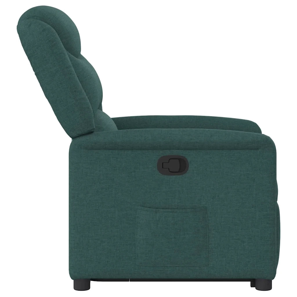 Poltrona Alzapersona Reclinabile Verde Scuro in Tessuto 3303200