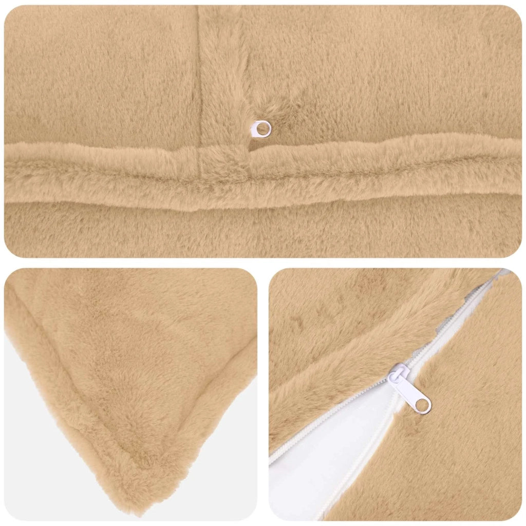 Federa 6 pz HOUTEN Crema 50 x 80 cm Pelliccia di Coniglio Finta 920294