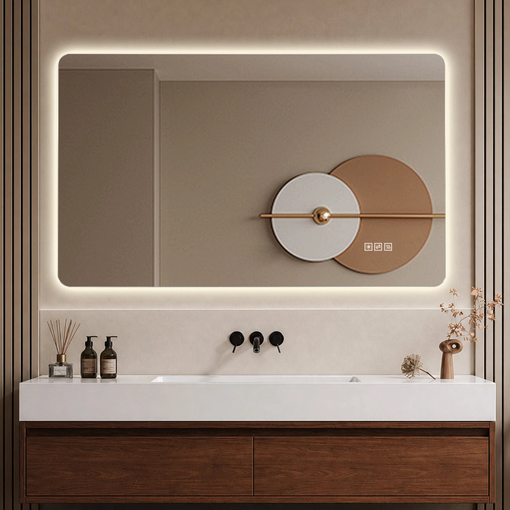 SPECCHIO LED 60 x 120 cm Argento Anti-Appannamento Dimmerabile