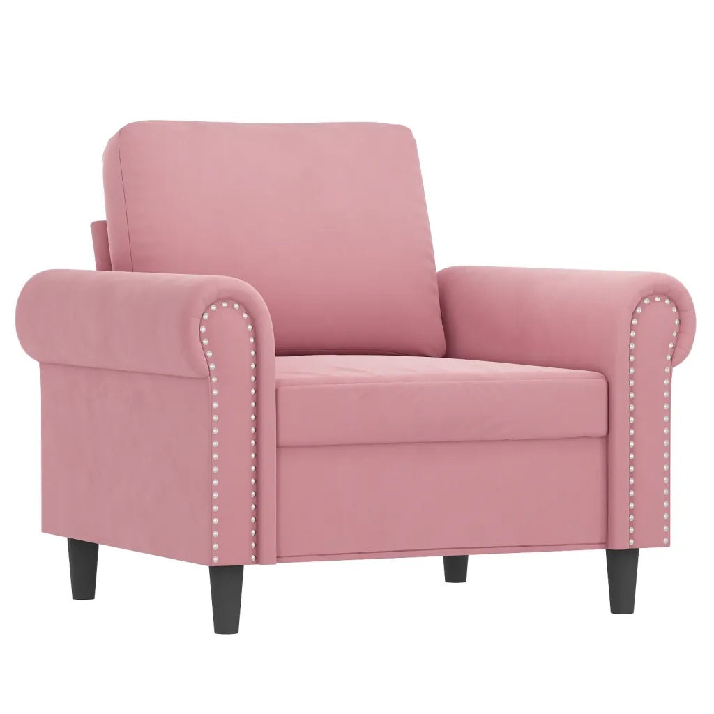 Set di Divani 3 pz con Cuscini rosa in Velluto 3202173
