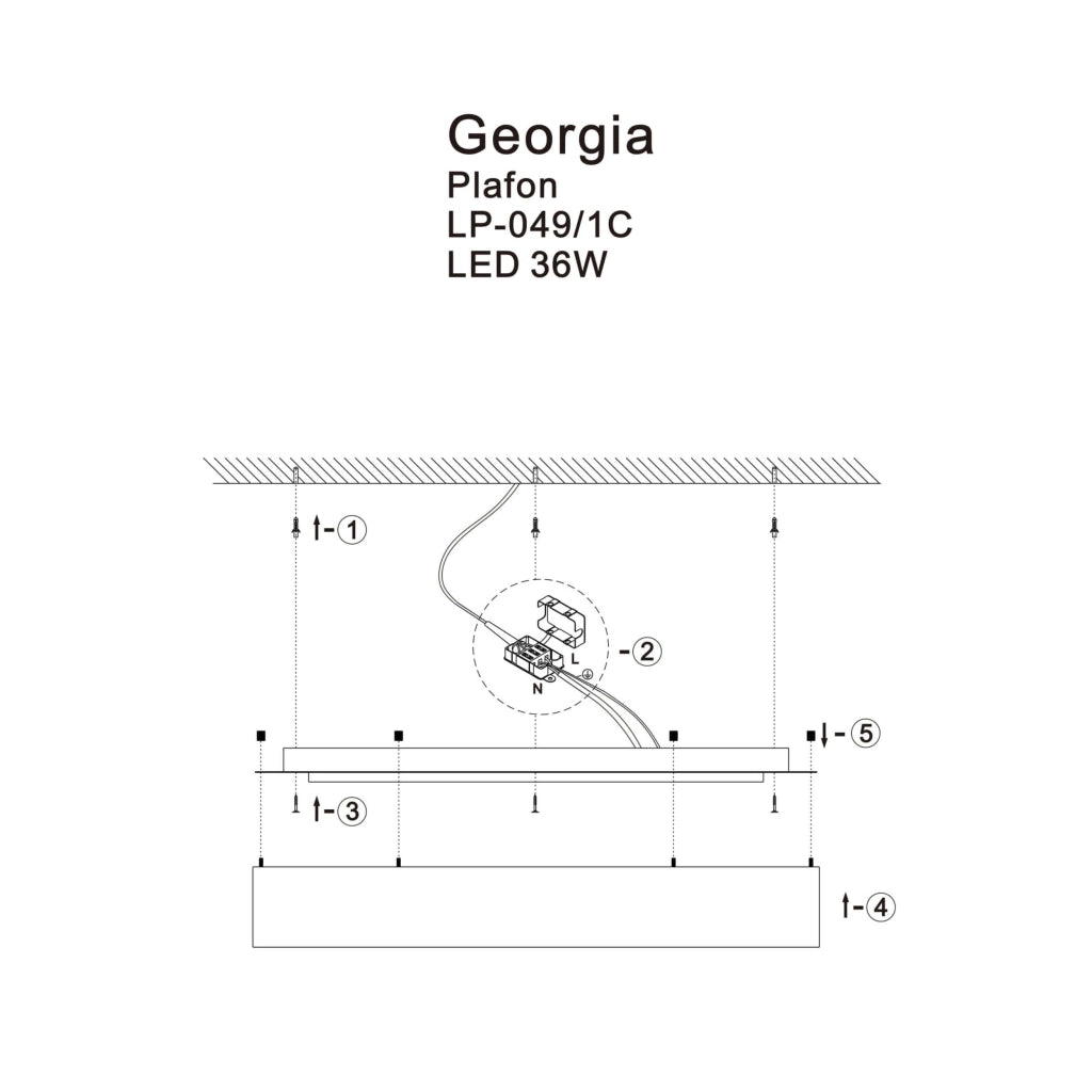 Plafoniera Georgia 60cm 36W LED 3000K oro Light Prestige