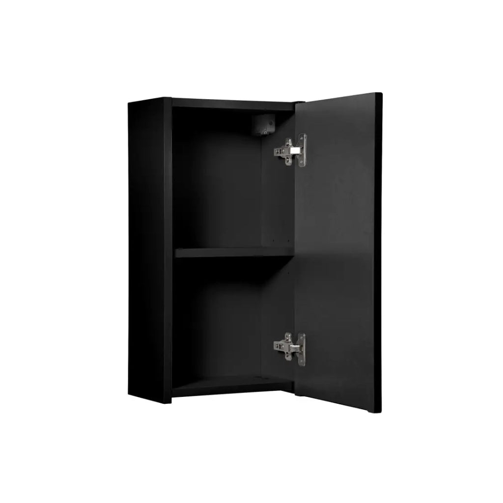 Mobile da bagno VANO – 1 porta – Nero opaco – L30 × P18 × H57 cm – Da appendere