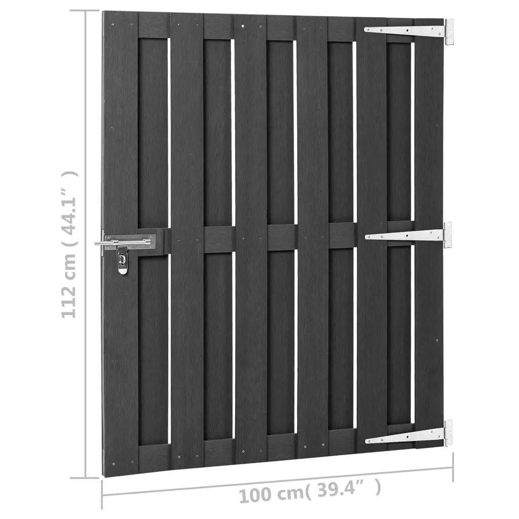 Cancello da Giardino in WPC 100x112 cm Grigio CFW1075262