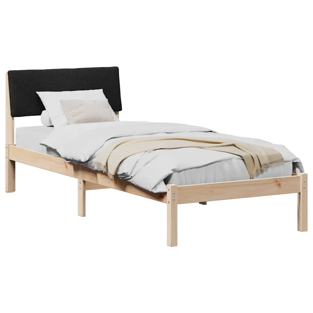 Letto singolo | Letto per adulti | Struttura del Letto con testiera Marrone e nero 80 x 200 cm