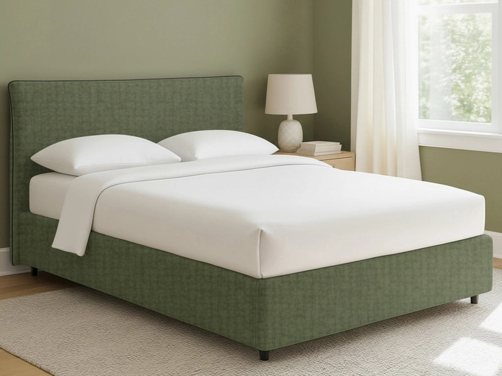 Oldham, Letto Piazza e Mezza Sfoderabile Made in Italy, Verde