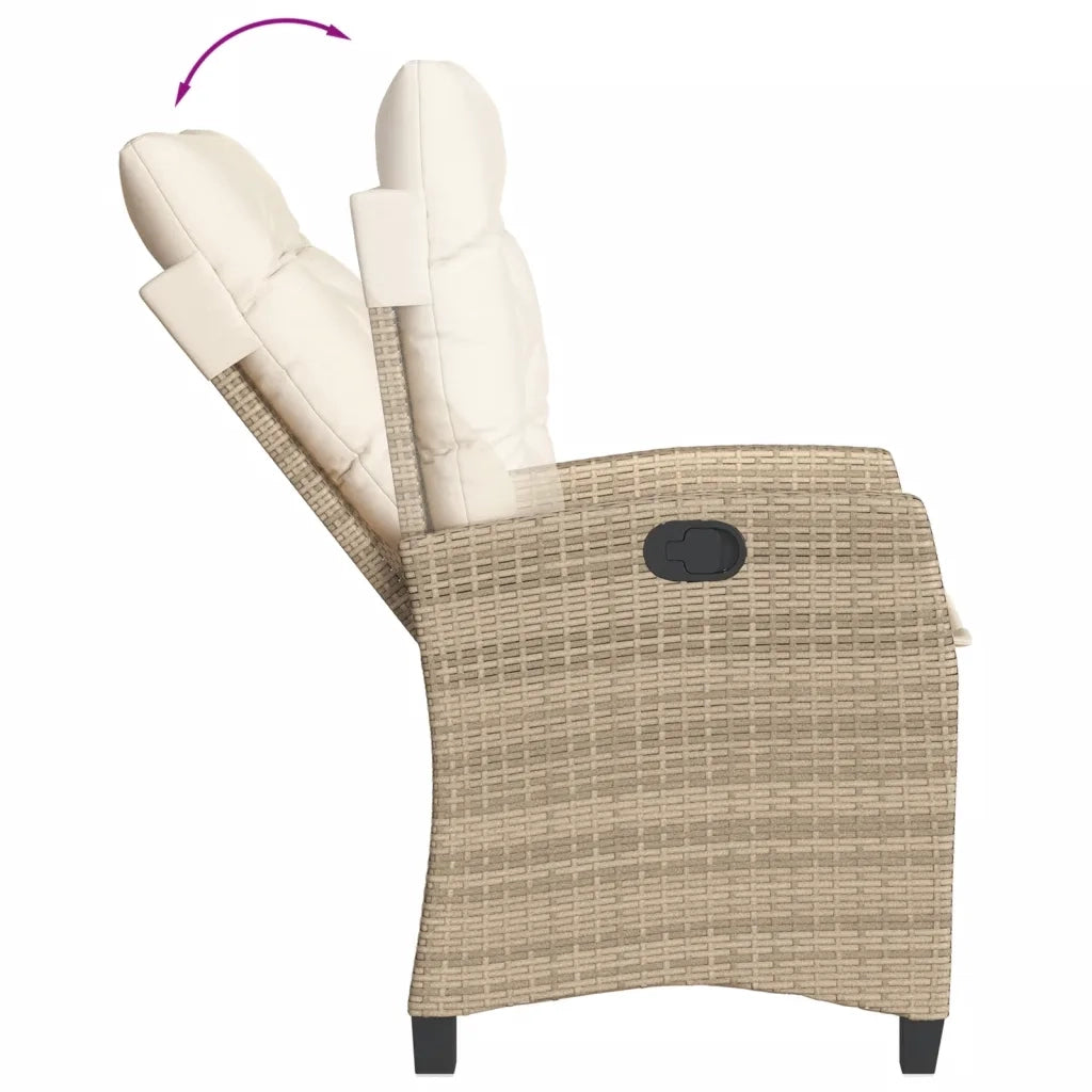 Set da Bistrò 3 pz con Cuscini Beige in Polyrattan 365228