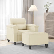 Poltrona con Poggiapiedi Crema 60 cm in Similpelle 3201238