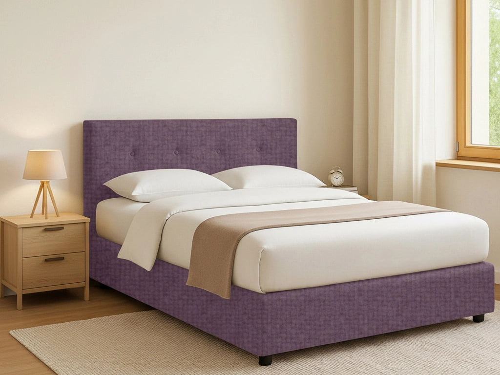 Luton, Letto Piazza e Mezza Sfoderabile Made in Italy, Viola Lilla