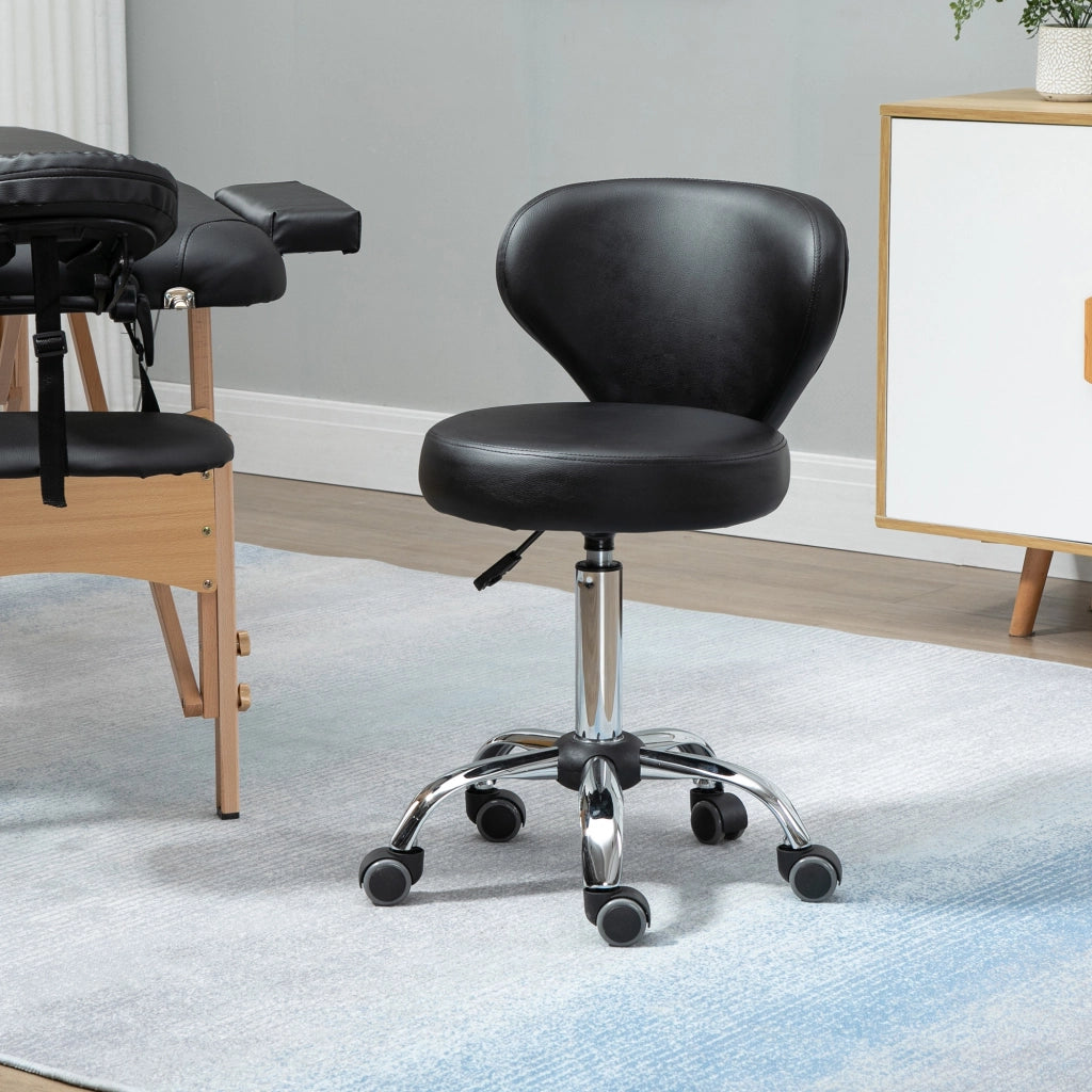 Sgabello in similpelle regolabile in altezza ¨C Minimal ¨C Nero