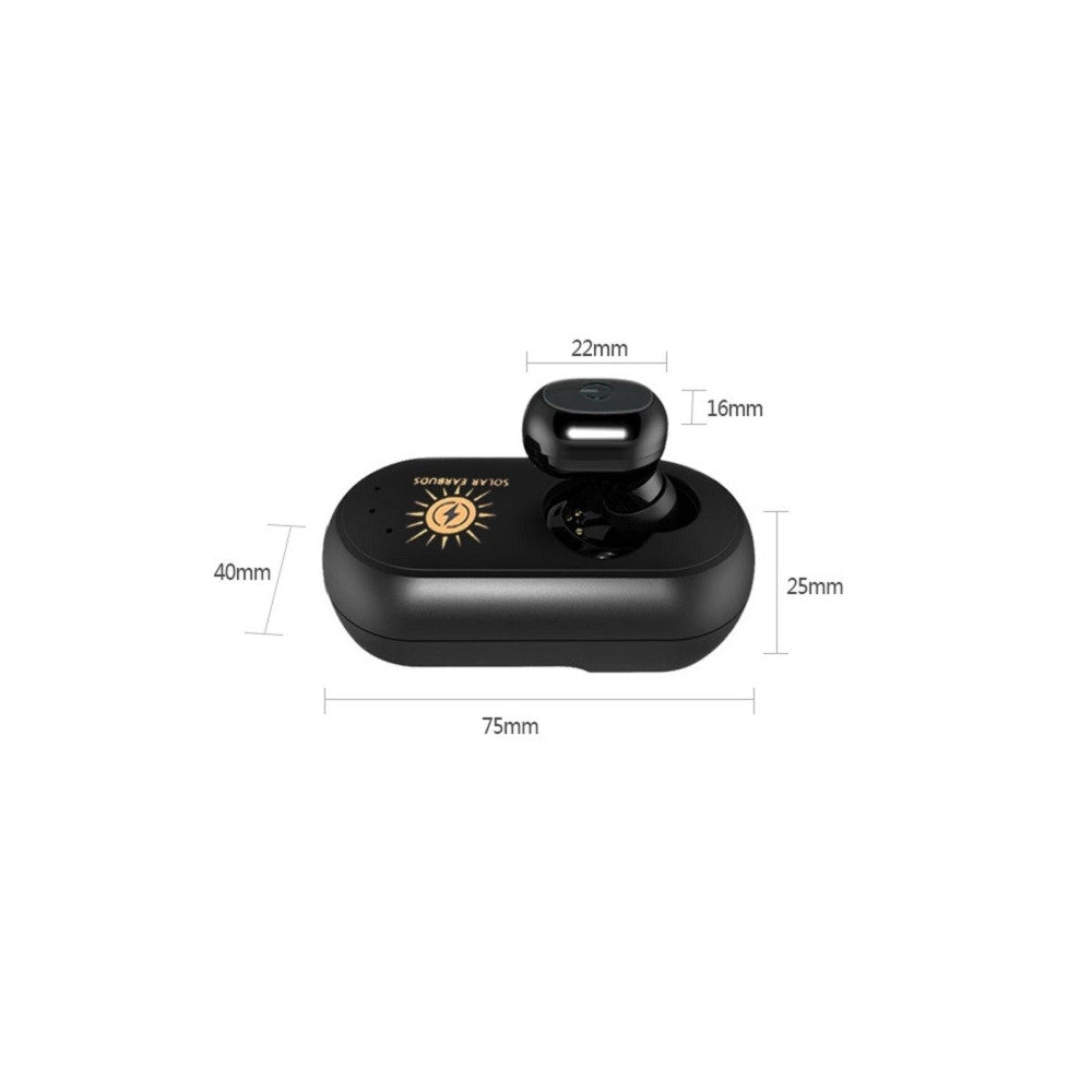 Trade Shop - Auricolare Bluetooth Con Base Di Ricarica Solare Per Auto Pannello Solare -
