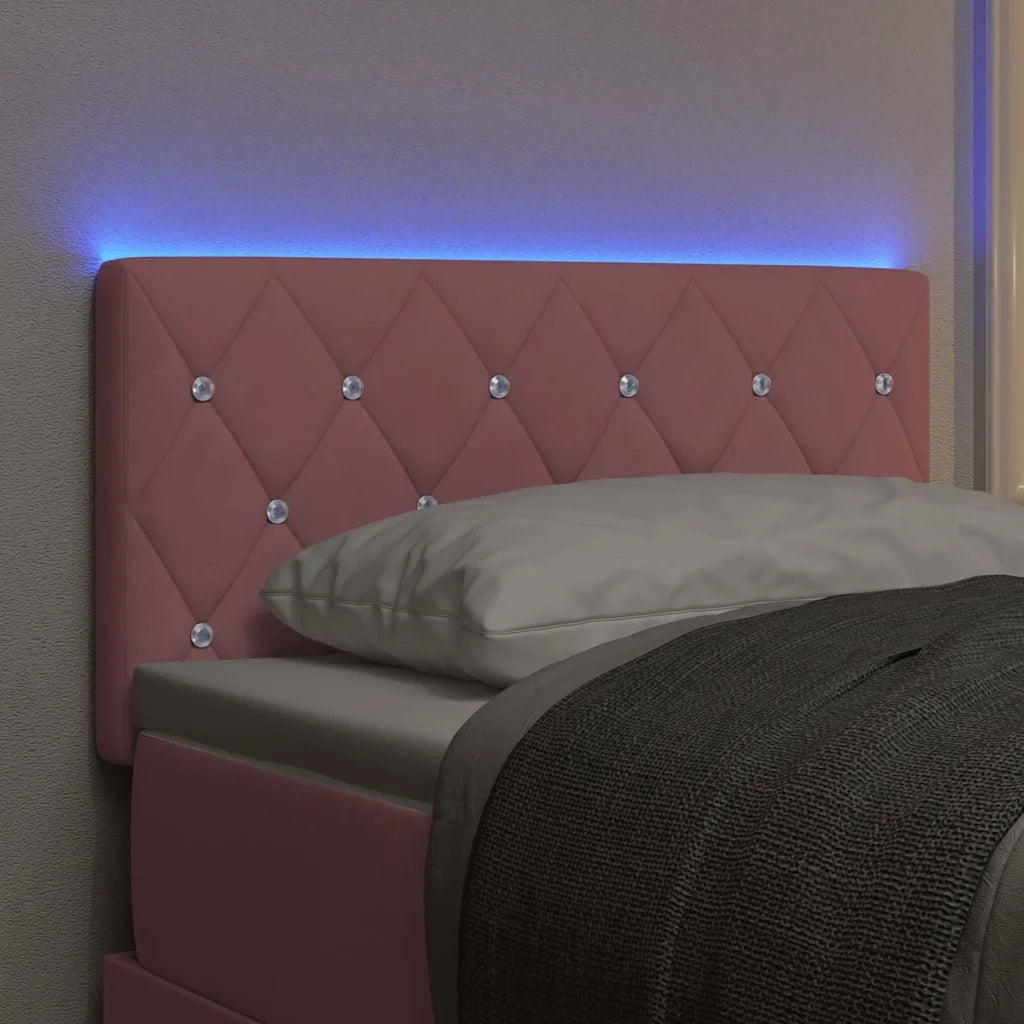 Testiera | Testata LED con strisce LED con Testiera | Testata Rosa 80 cm Velluto